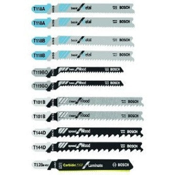 11 pc. Laminate/Wood/metal T-Shank Jig Saw Blade Set