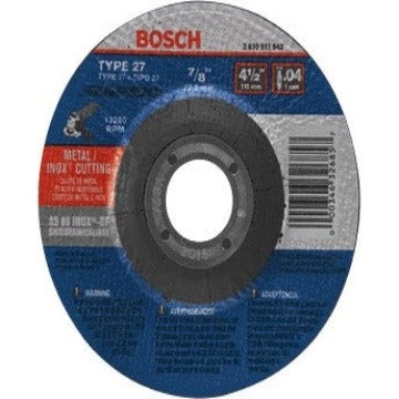 4-1/2" x .040 x 7/8" Metal/Stainless Steel Thin Cutting Wheel Type 27A