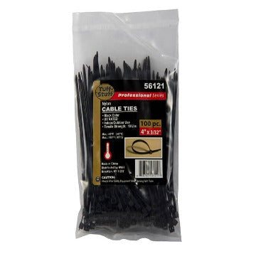 4" Black Nylon Cable Ties